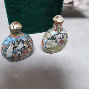 Antique Chinese Porcelain Snuff Bottle - Story Art